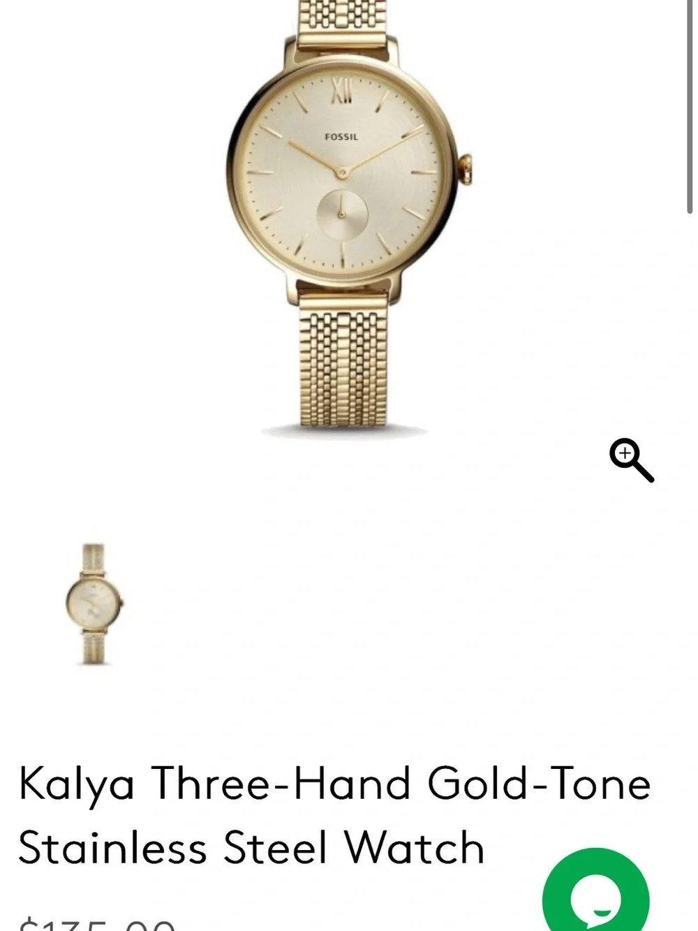 Limited and Rare Women’s Gold Fossil Watch - 3 Hand Stainless Steel